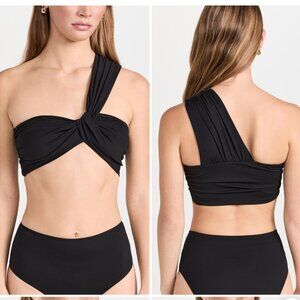 A.L.C. ALC Athena One Shoulder Black Bikini Top Size Medium M $145